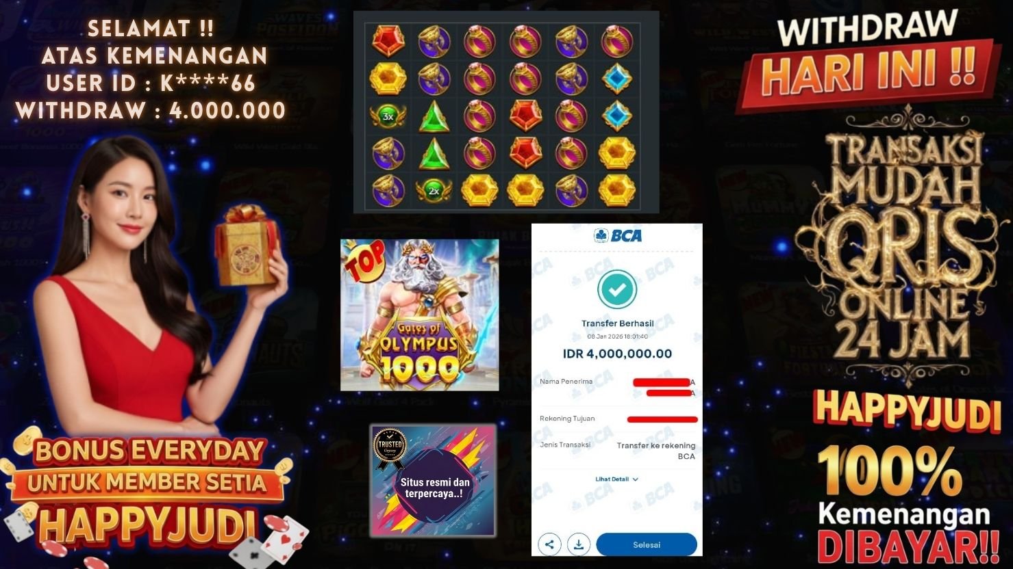 HAPPYJUDI JACKPOT SLOT GATES OF OLYMPUS 1000